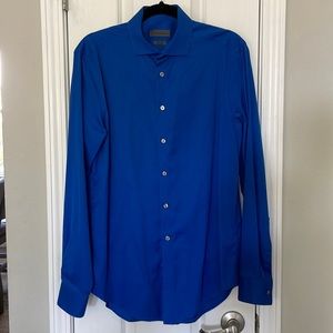Calvin Klein slim fit 15.5 34-35 80’s two ply blue dress shirt.
